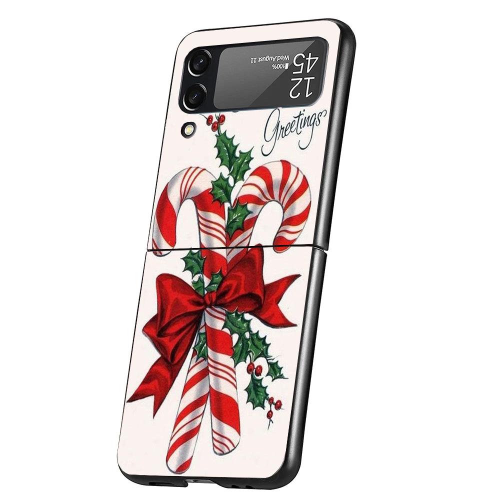 Christmas Santa Claus Present Cover Phone Case For Samsung Galaxy Z Flip 7 6 5 4 3 5G Flip7 Flip6 Flip5 Flip4 Flip3 Black Fundas