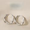 S999 Pure Silver Earrings Female Ear Clip Ear-Caring Ear Ring Simple Bracelet Niche Design Earrings