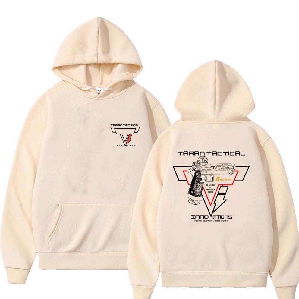 Худи с принтом пистолета Taran Tactical, суперэластичное, унисекс, повседневное, оверсайз, с капюшоном, мужское, женское, модное, винтажное, толстовка