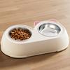 Plastic Cat Food Water Bowls Stainless Steel Pet Water Feeder Practical Pet Double Bowls  Pet Food