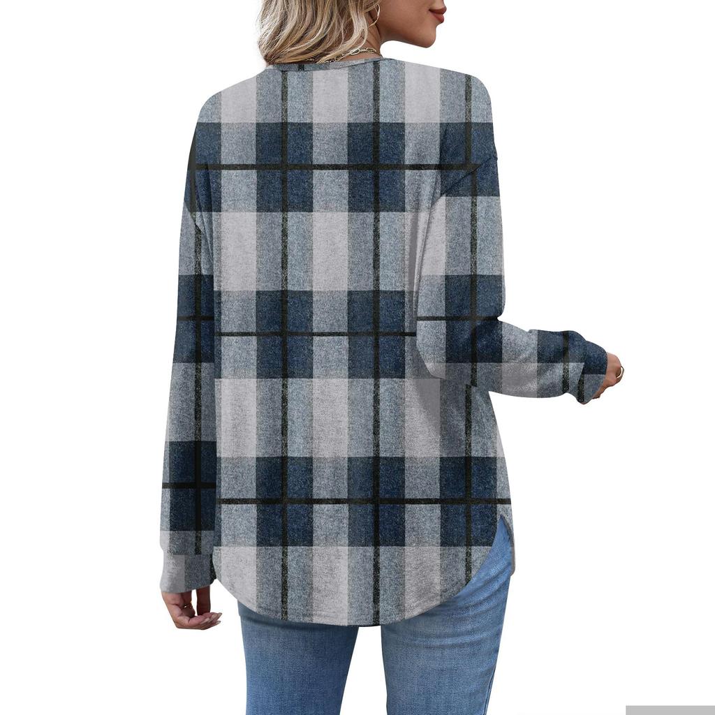 Women's Retro Printed Fashionable Long-sleeved Top