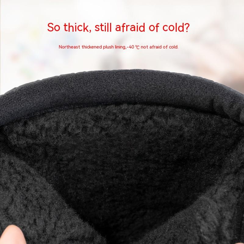 Couple's Short Tube Snow Boots Winter Thickened Non Slip Snow Boots Cotton Shoes Women's Plush Warm Non Slip Snow Boots