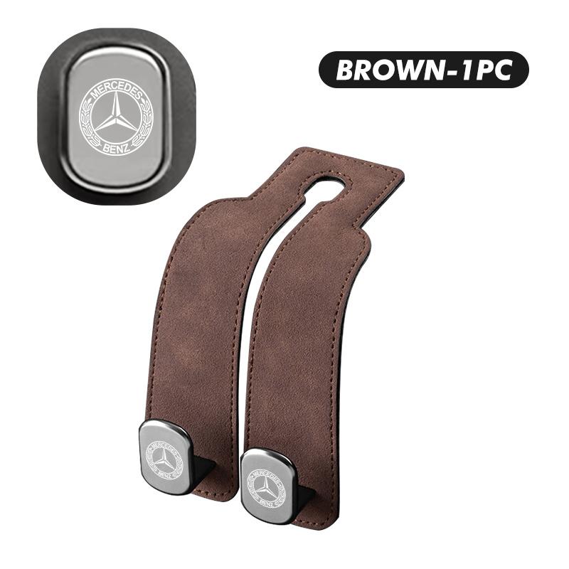 BFE3 Car Headrest Hook Suede Rear Seat Hanging Dual Hook Storage Rack Accessories For Benz Exclusive AMG SPRINTER V CLASS VIANO W124