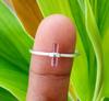 925 Sterling Silver Natural Pink Tourmaline Gemstone Ring Sz  7.75 US  Christmas