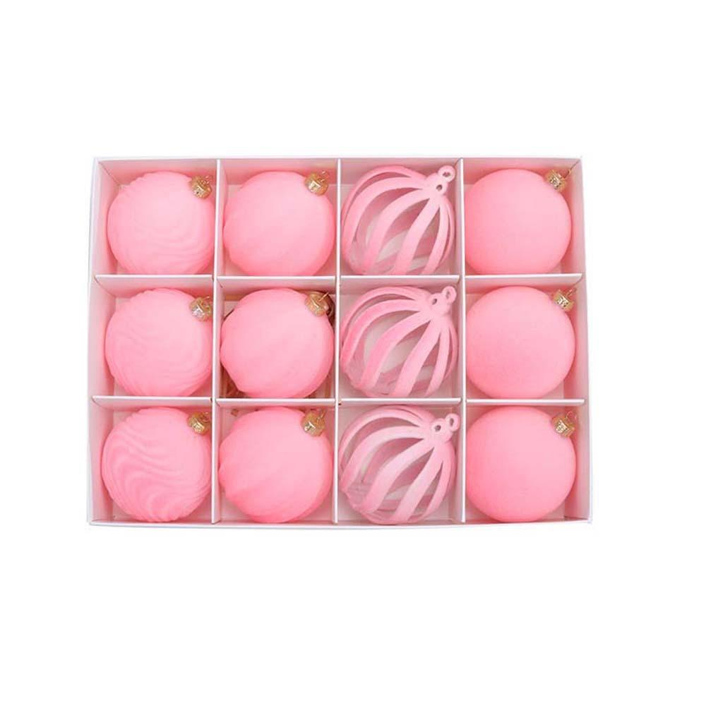 12pcs Plastic Christmas Ornaments Shatterproof Xmas Tree Hanging Balls New Year Celebration