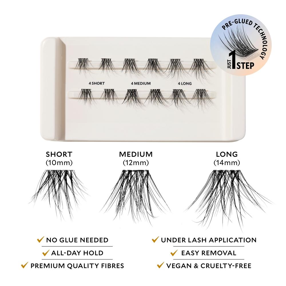 Velour Lashes Velor Xtensions Самоклеящиеся пучки натуральных ресниц на каждый день