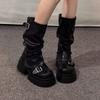 Shoes for Women 2024 High Quality Slip-on Women's Boots Fashion Belt Buckle Modern Boots Women Winter Platform Mid-Calf Boots