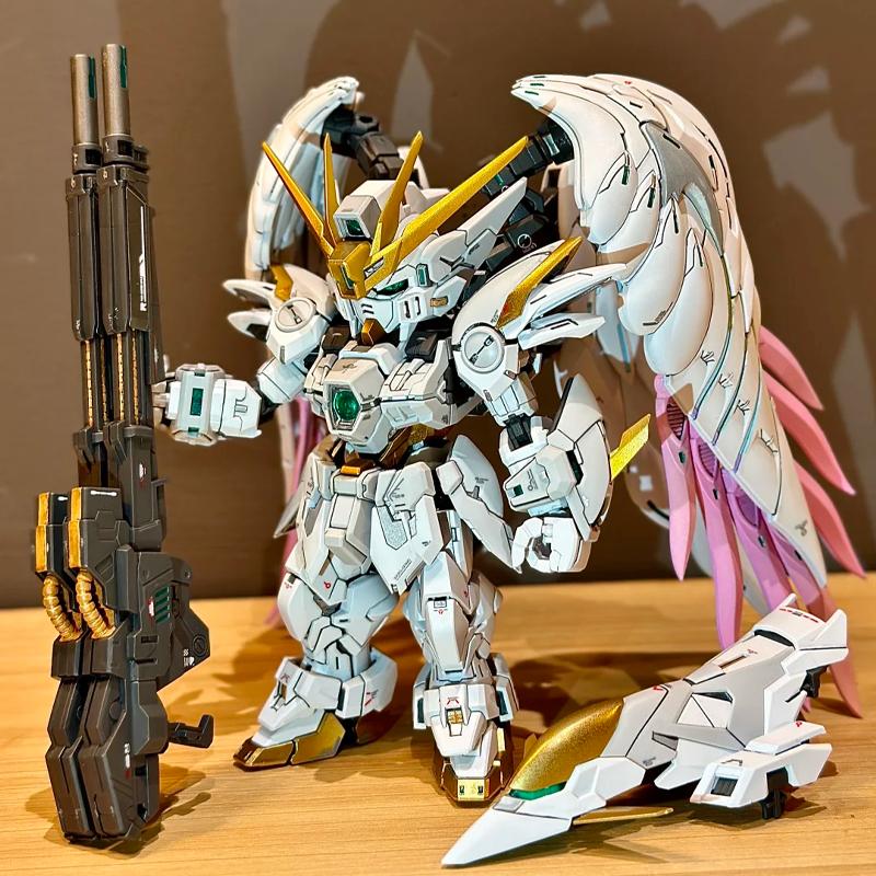 GL MGSD Wing Zero EW Белоснежная версия Ангельское Перо Падающий Мех Сборная Модель Набор Фигурка Действия Настольное Украшение Кукла Игрушка для Мальчика