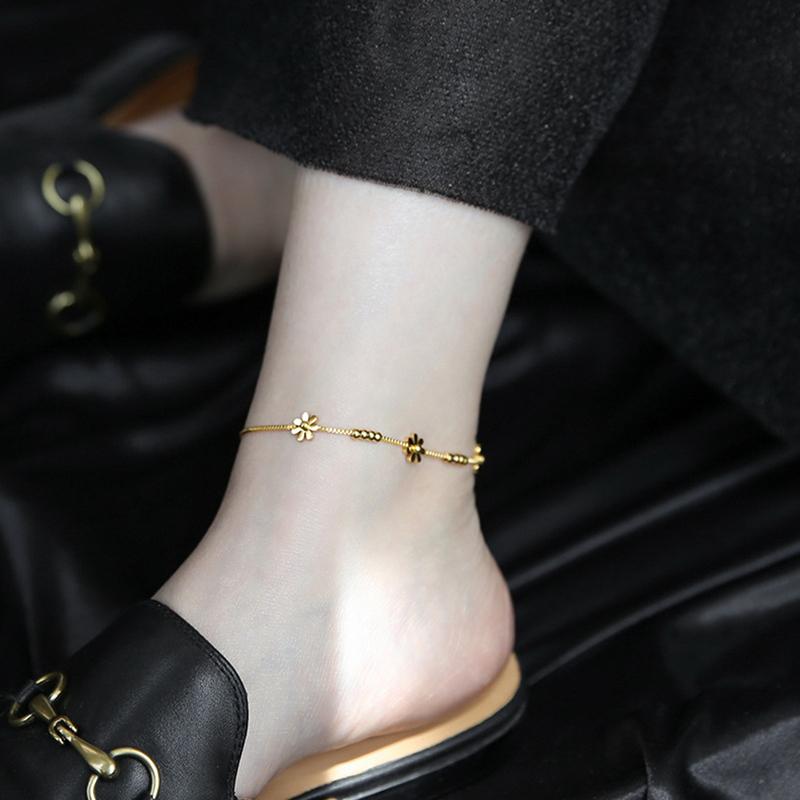 Simple Titanium Steel Anklet Women'S Advanced 18K Anklet  Love Anklet Accessories Gift