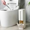 Narrow Trash Can Toilet Brush Set Bathroom Plastic Waste Bin Dustbin Kitchen Garbage Bucket Trash Bin Household Cleaning Tools