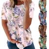 Women's Printed Short Sleeve Round Neck Retro Short Sleeve Summer Loose Tops Tops Women's Summer T-Shirts
