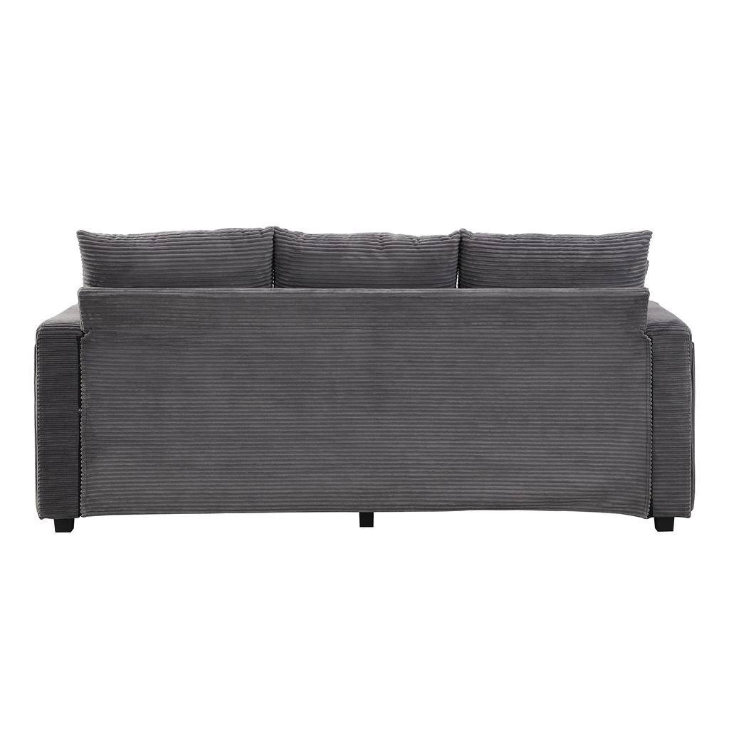 [5-Cushion Supreme Set] LED Sofa with Cloud-Like Seating Feel: 3-Seater Sofa + Oversized Removable Ottoman, Load-Bearing Modular Furniture in L-Shape