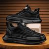 Повседневная обувь весна новая студенческая спортивная уличная обувь для скейтборда кожаная черная рабочая мужская обувь