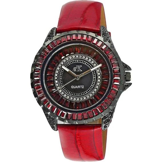 Женские часы Adee Kaye Mondo G-3 Collection с кристаллами, циферблат цвета солнечных лучей, латунь с родиевым покрытием, кварцевые AK2727-B