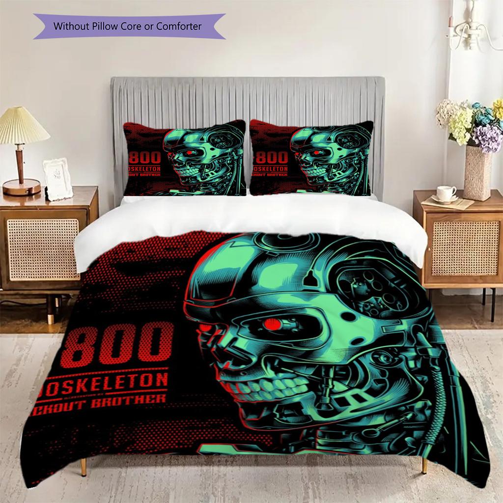 Terminator End Innocence Three-piece set (1 * duvet cover + 2 * pillowcase, without core) 2D Flat Bedding set Soft and comfortable