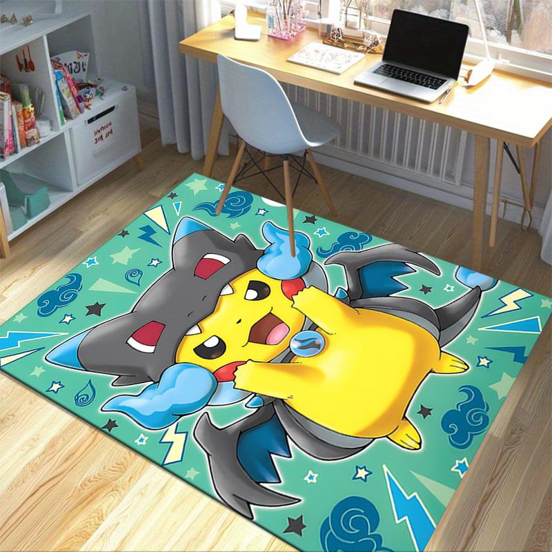 Pikachu Darkrai Adventure Carpet For Playroom Bedroom Living Room Sofa Home Decorkids Game Area Rug Nonslip Floor Mat