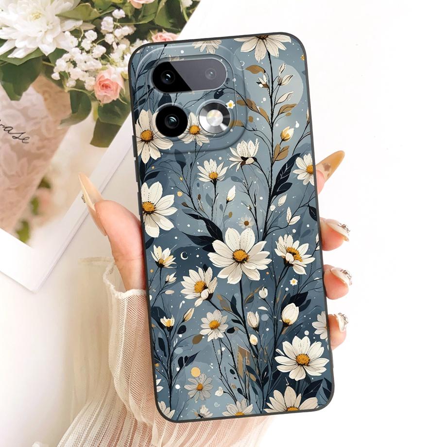 Мягкий силиконовый чехол из ТПУ для Realme 16 Pro Pro+ Чехол для телефона Винтажный Звездный Вишневый Бант Печать Ромашка Бампер Для Realme16 Ударопрочный
