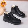 Thickened Warm Chinese Cotton Shoes Women's Winter Casual Shoes Fleece Non-slip Flat Sole Soft Sole Comfortable Grandma Leather Shoes