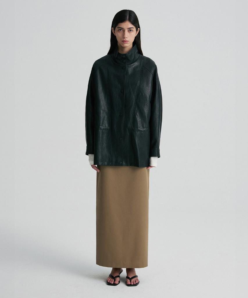 RE RHEE String-Belted Leather Jacket