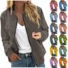 Women's Outerwear Print Long Sleeve Casual Zipper Tops Cardigan Shirt Slim Jacket For Women