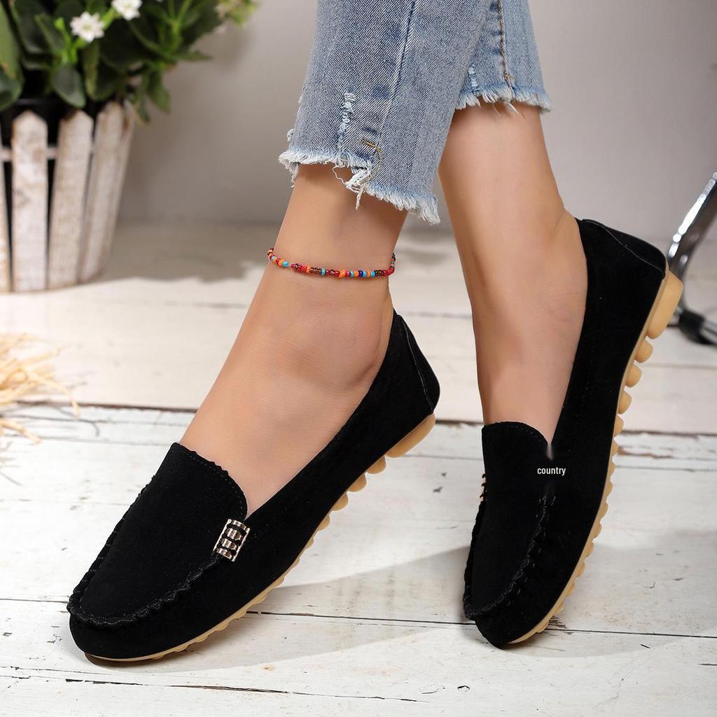 2024 Large-Size Women's Denim Toe Slip-On Shoes with European and American Style