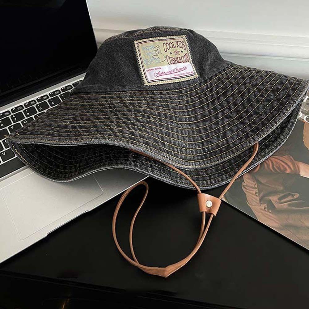 Солнцезащитная шляпа ретро шляпа рыбака легкая защита от солнца шляпа-ведро из мягкого денима для кемпинга