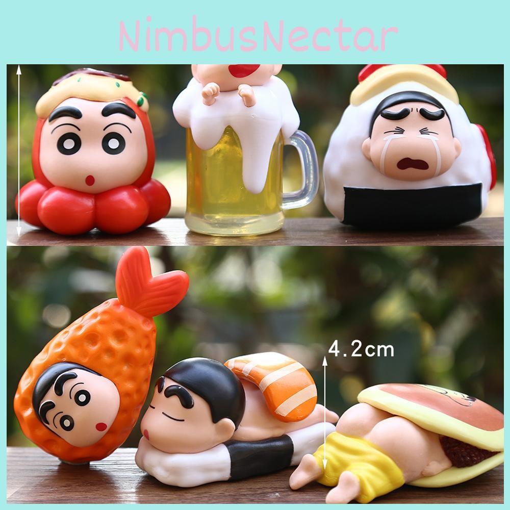 Crayon Shin Chan Food Themed Figurine Toy Desktop Decoration Anime Peripherals