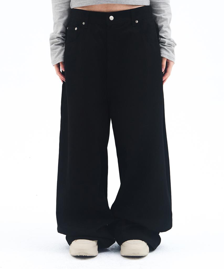 AMES-WORLDWIDE Overfit Cotton Pants Black