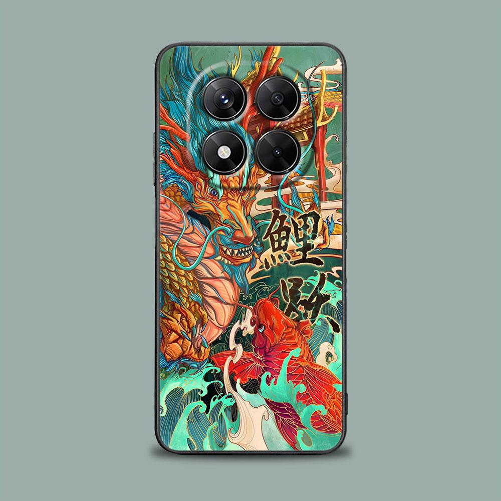 Чехол для телефона для Xiaomi Redmi 15C 14C 12C 13C 4G Redmi Note 15 14 13 12 11 10 Pro Plus 5G Cover Японская культура Волна Дракон Аниме