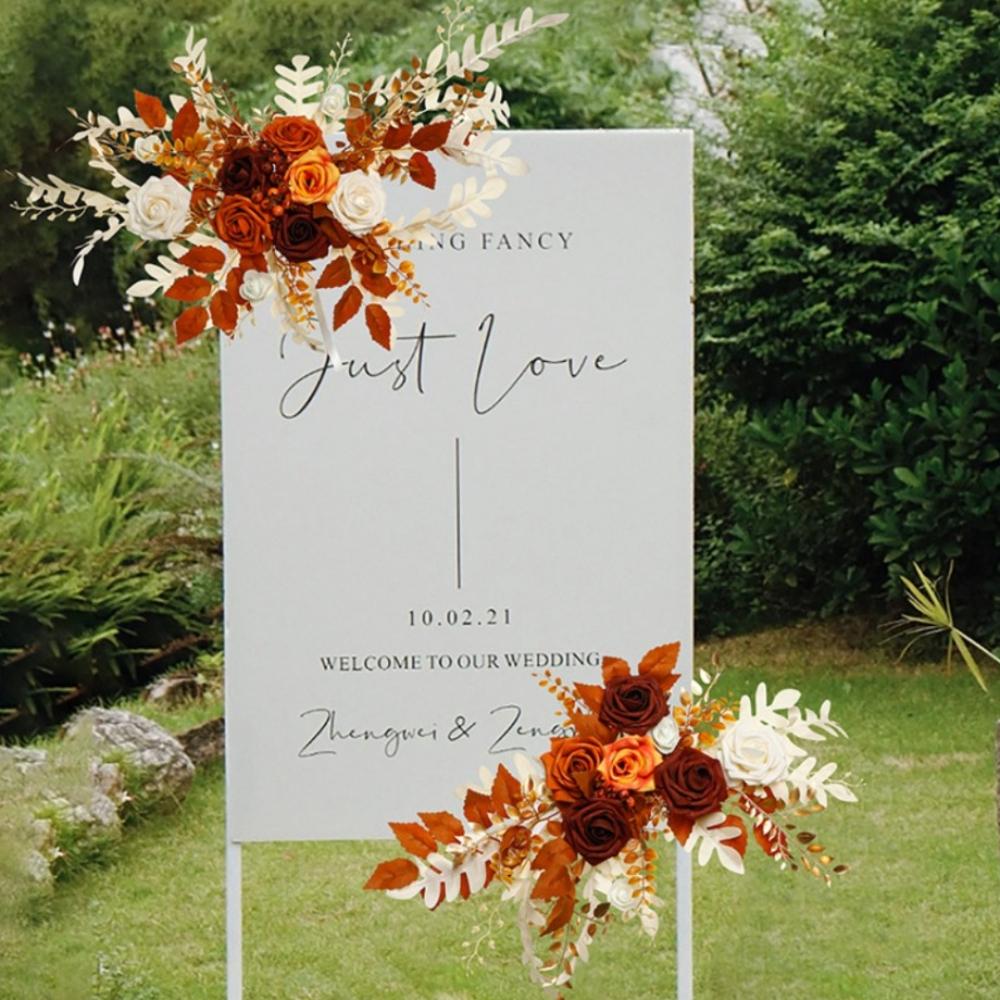 Цветы для свадебной арки (Упаковка из 2 шт.) Искусственные свадебные цветы для свадебных приветственных табличек, украшений и арок с цветами для свадебной церемонии и приема