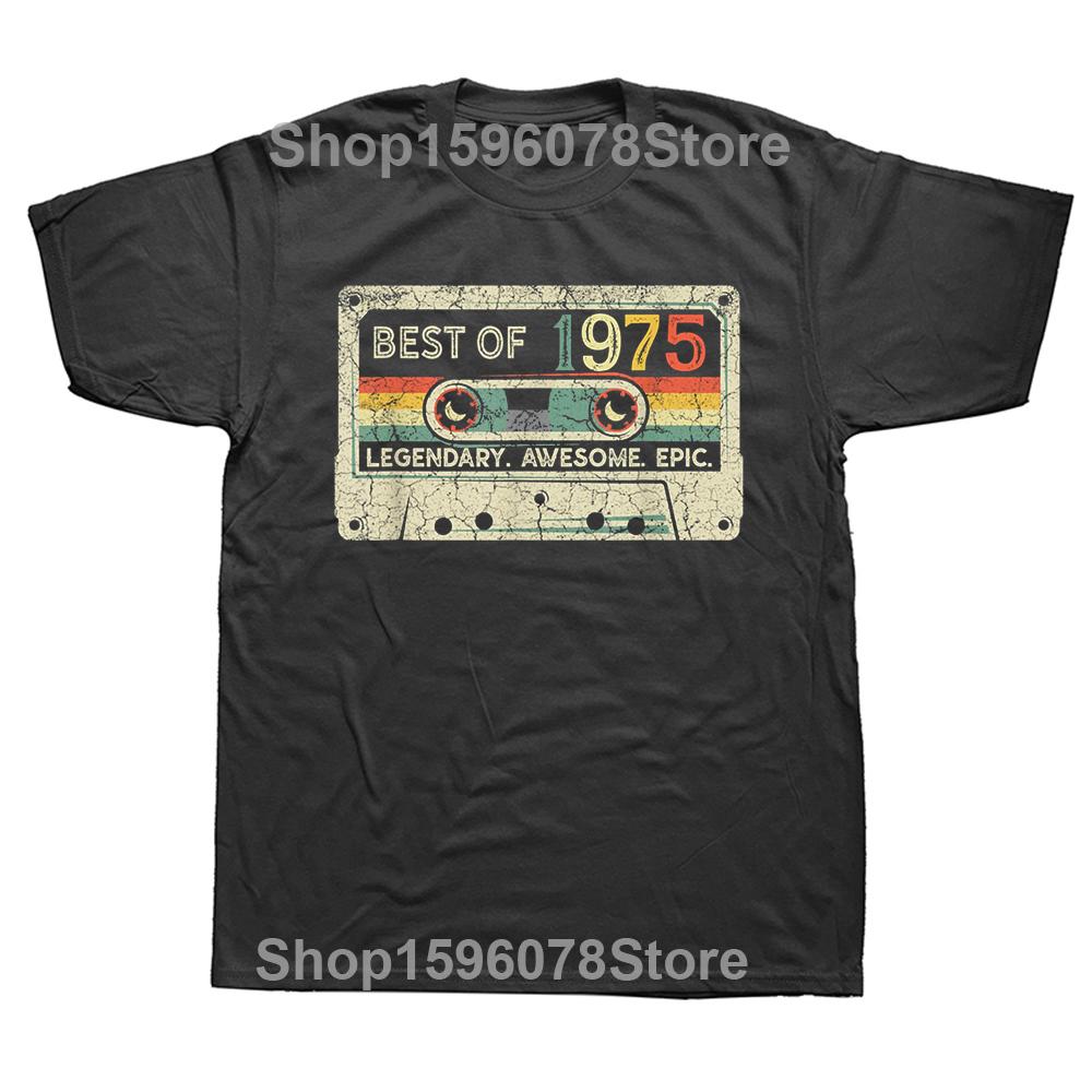 Забавные футболки 49 лет винтаж 1975 лимитированная серия летняя уличная одежда с коротким рукавом подарки на день рождения футболка мужская одежда