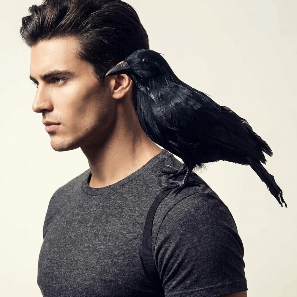 with Shoulder Strap Lifelike Crow Realistic Cosplay Costume Halloween Simulation Crow  Party
