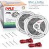 Pyle 6.5” Dual Marine Speakers - 2 Way Waterproof and Weather Resistant Outdoor Audio Stereo Sound System with 150 Watt Power, Polypropylene Cone