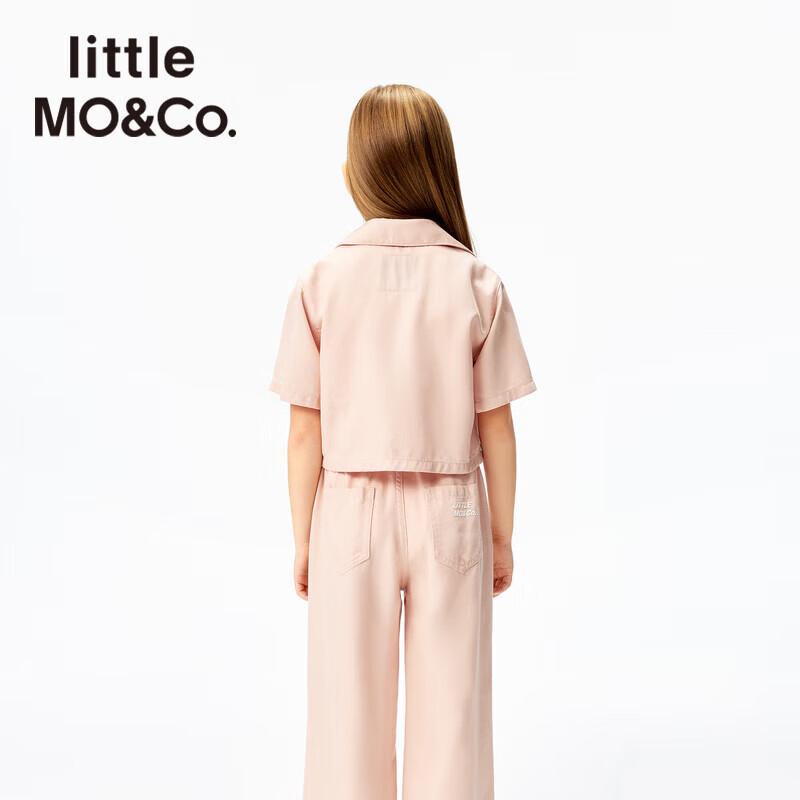 Маленькая MO&Co. Женская джинсовая рубашка с коротким рукавом из лиоцелла