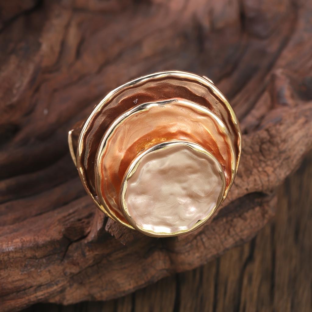 1 шт. богемное эластичное кольцо из цинкового сплава, трехслойное эмалированное кольцо, особый уникальный дизайн, индивидуальное элегантное женское вечерние одинаковые кольца