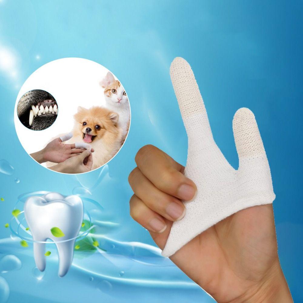 Two-finger Pet Tooth Brush Dog Cat Oral Cleaning Tools Finger Teeth Gloves for Puppy Kittens Nursing Supplies Tooth Decay