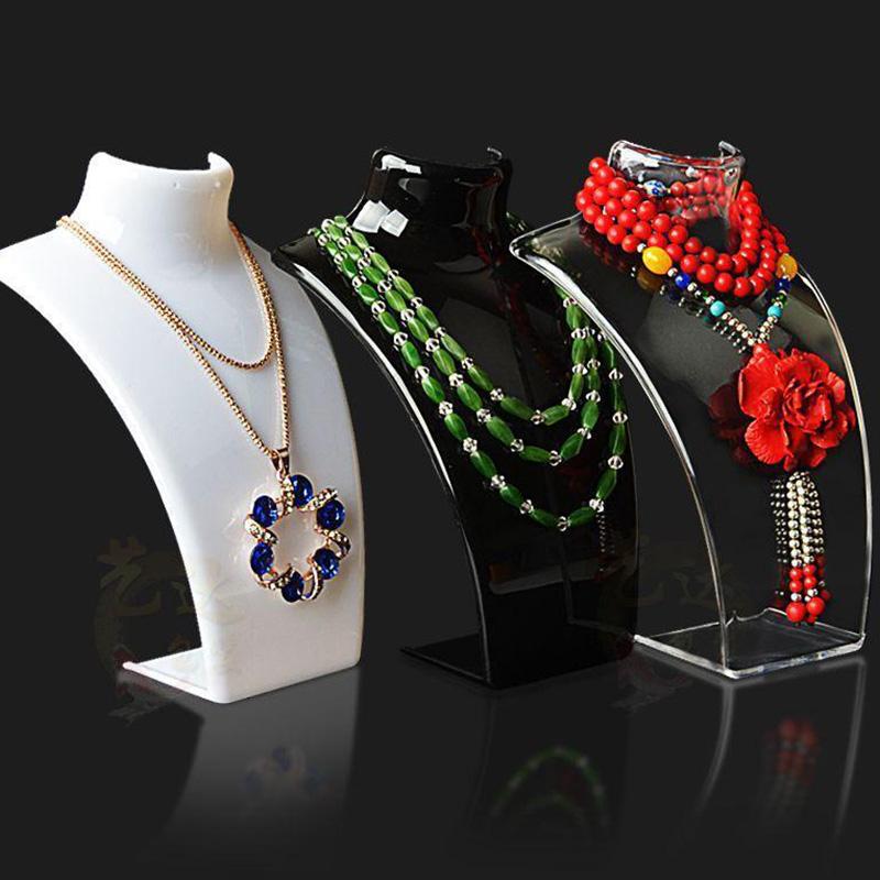 Transparent Acrylic Portrait Model Jewelry Display Stand Necklace Pendant Earring Holder Shelf for Decorative Jewelry Organizer