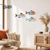 Balcony Marine Wall Art 3 Pcs Vintage Beach Wooden Fish Decor, Nautical School of Coastal Art, Summer Lake House Hanging Sculpture for Living