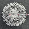 French Retro White Lace Round Placemat with Heavy Embroidery