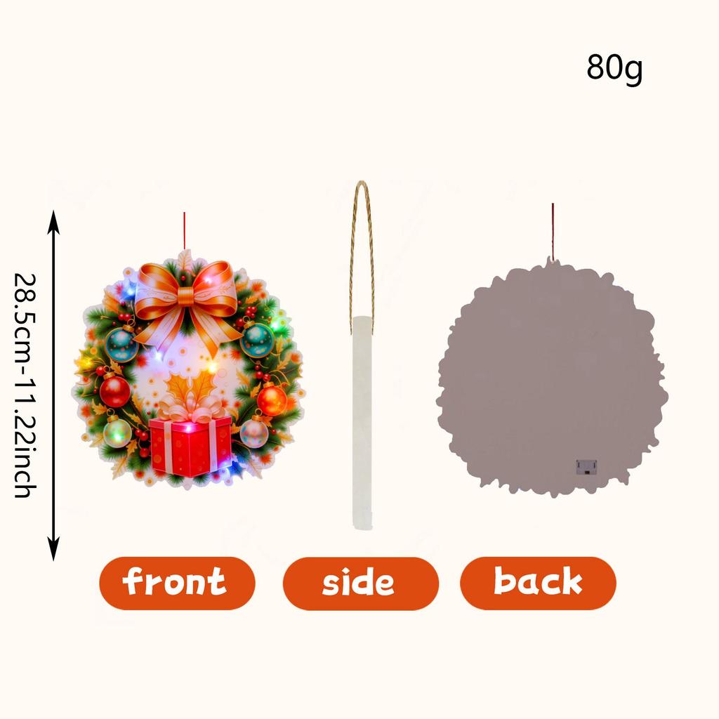 Светящиеся подвесные украшения на дверь Рождество Дом Сделай сам Разноцветные огни Снеговик Сценическая композиция Подвесные украшения