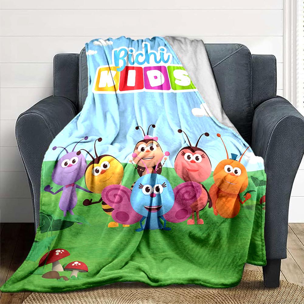 1Pc Bugs Garden Blanket For Couch Bed Plush Cozy Fuzzy Blanket Super Soft Warm Blankets For Fall And Winter 09187