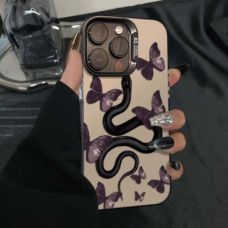 Чехол для мобильного телефона iPhone15Pro Бабочка змея 15/14/16 E лазерный 12 Apple 13 новый 17promax