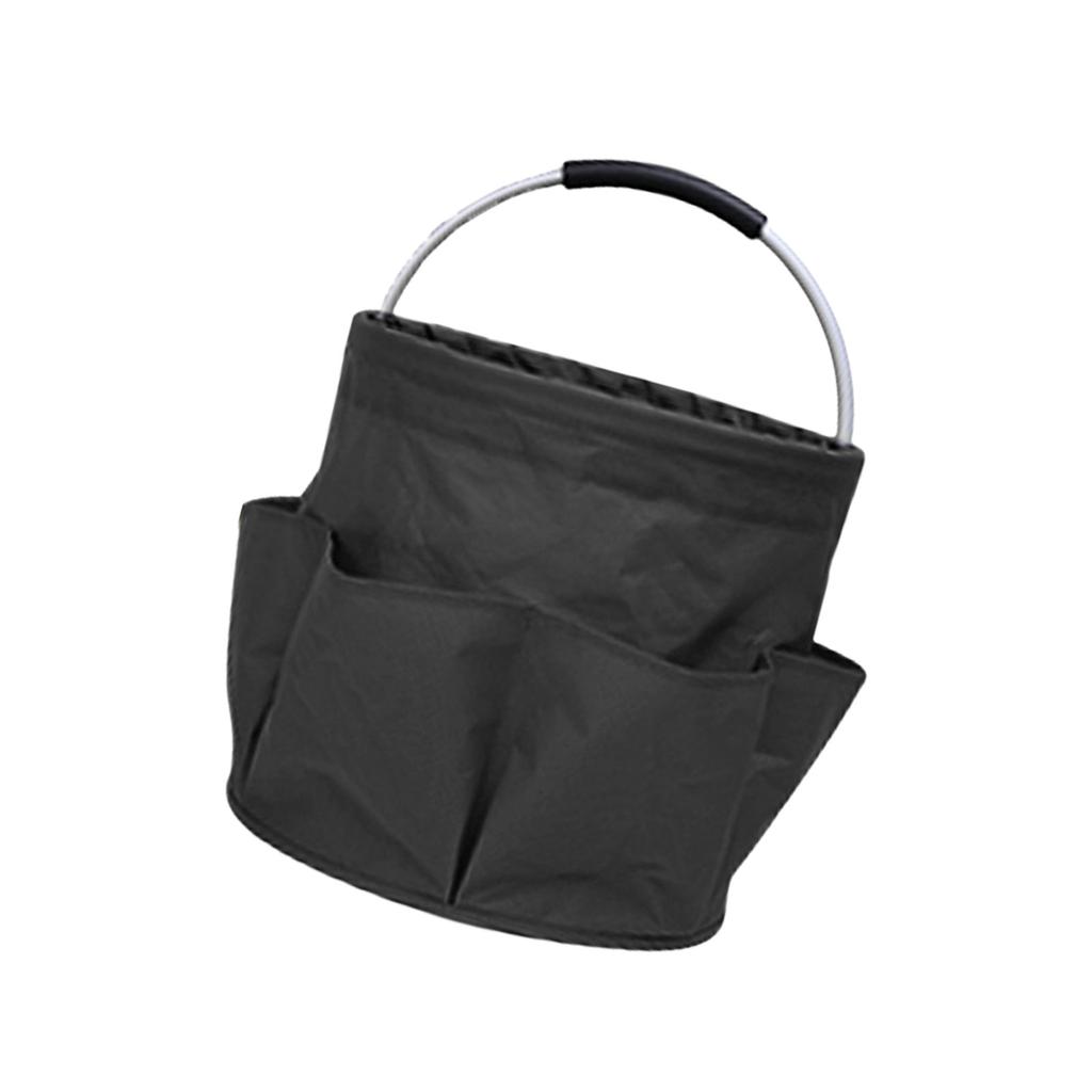 Picnic Basket Collapsible Organizer Bag with Exterior Pocket EVA Handle Splashproof Basket Large Capacity Storage Basket