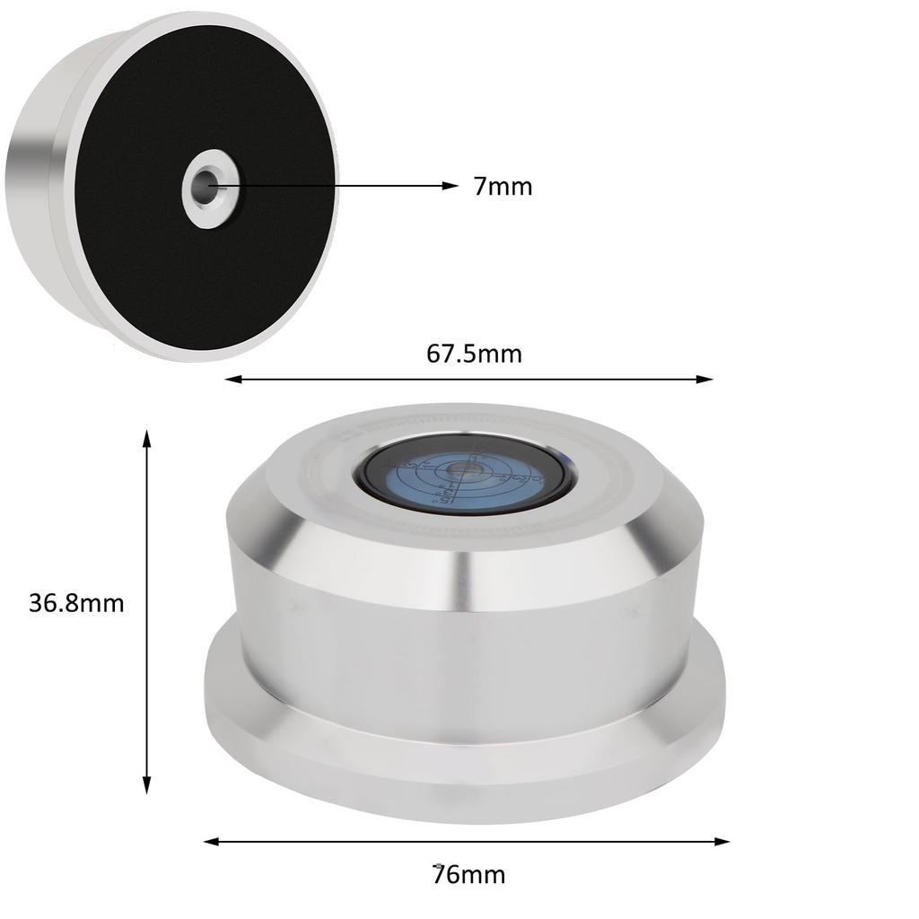 Monosaudio Record 60Hz Rotation Vibration Reduction Vibration Level for LP Record LP 320G Aluminum with Soft Base and Bubble Level for Vinyl Record