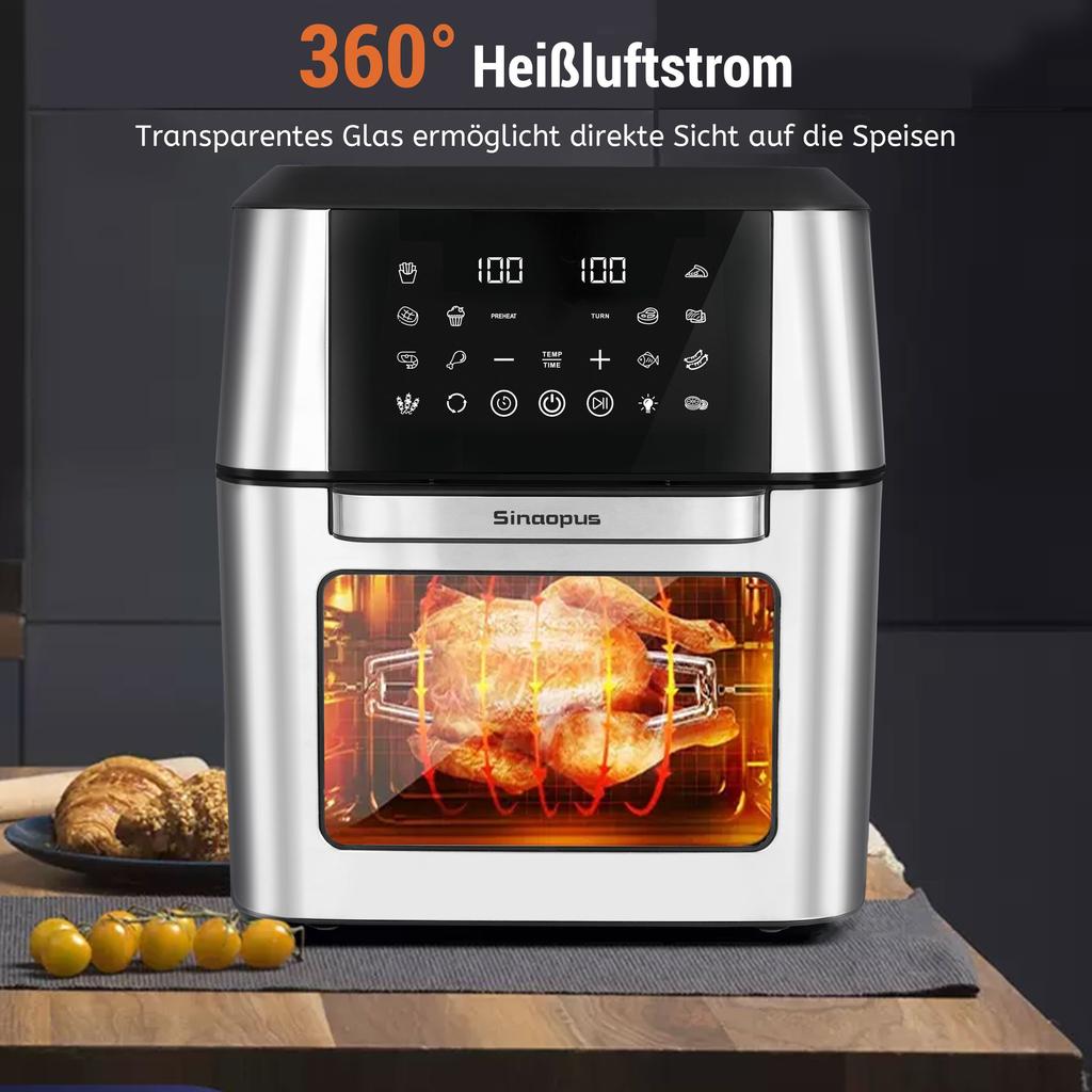 Air Fryer XXL 12L Multifunction Oven with Accessories, Easy Fry & Grill, Even Heating, 12 Functions, Easy to Clean