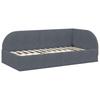 Corner Bed Frame with Headboard Dark Grey 80 cm x 200 cm Velvet