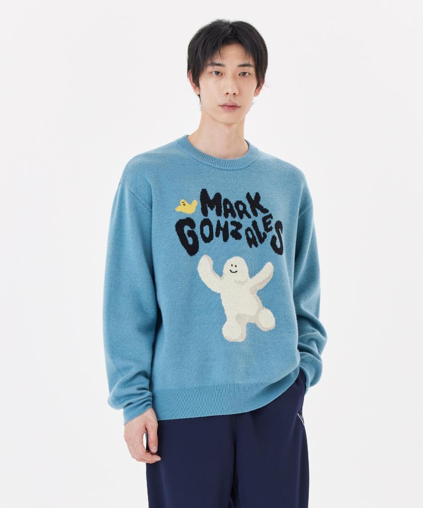 MARK GONZALES Happy Shmu Graphic Knit - Blue