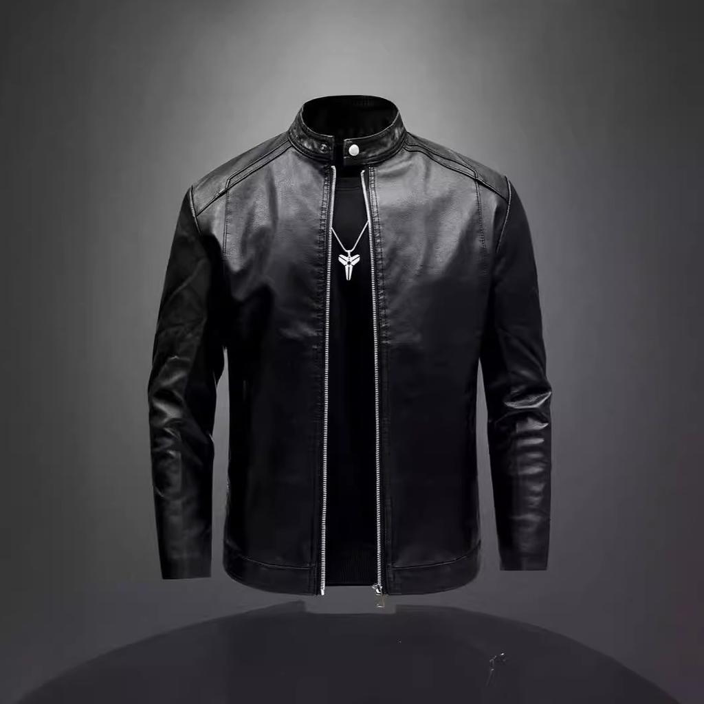 Мужская кожаная куртка Locomotive, осень и зима, новая повседневная универсальная приталенная флисовая утолщенная кожаная куртка большого размера