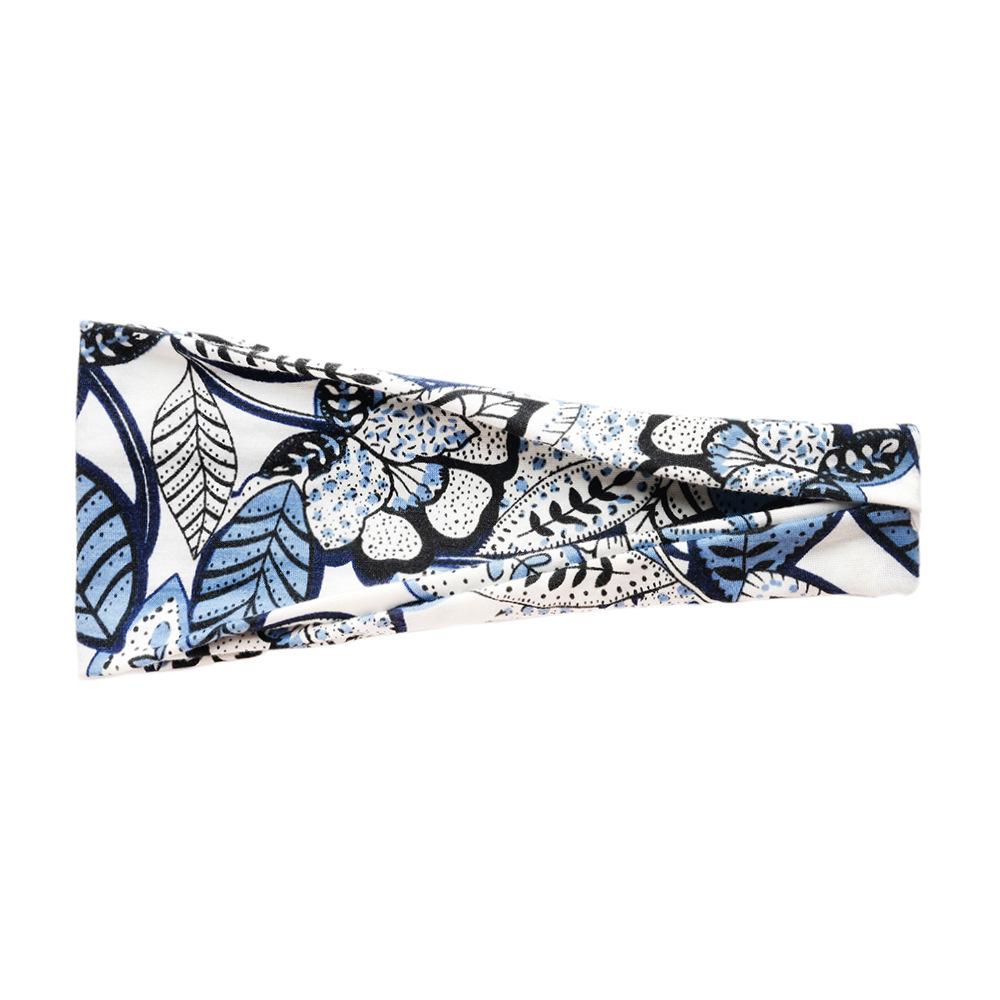 Женская спортивная повязка на голову, повязка на голову для йоги, впитывающий пот пояс, антиперспирант, широкий край, напечатанный платок, аксессуары для волос