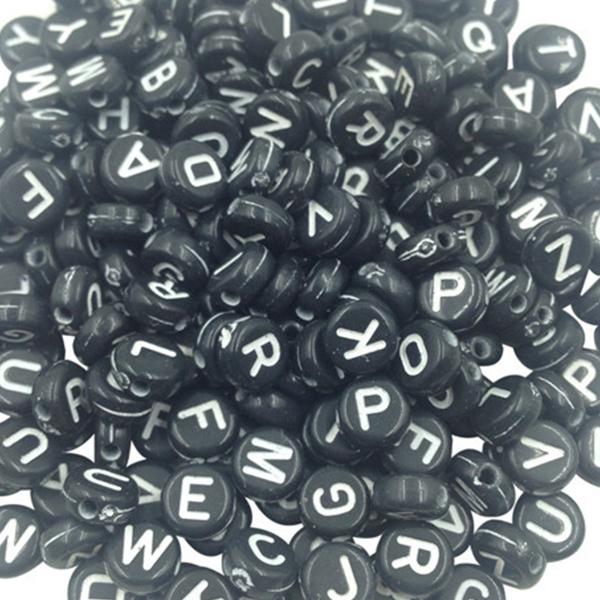 Mixed Letter Acrylic Beads Round Flat Alphabet Digital Cube Loose Spacer Beads For Jewelry Making Handmade Diy Bracelet Necklace